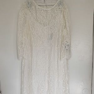 White lace sheer dress